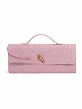 SPRING HAS SPRUNG 🌸 Pink Woven Top-Handle Leather Clutch